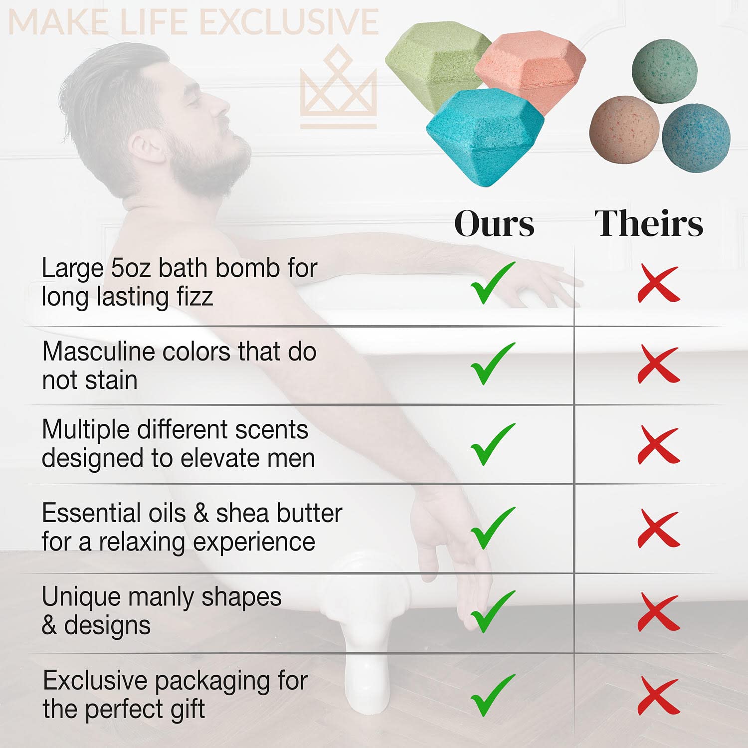 Diamond Shape - Bath Bombs For Men