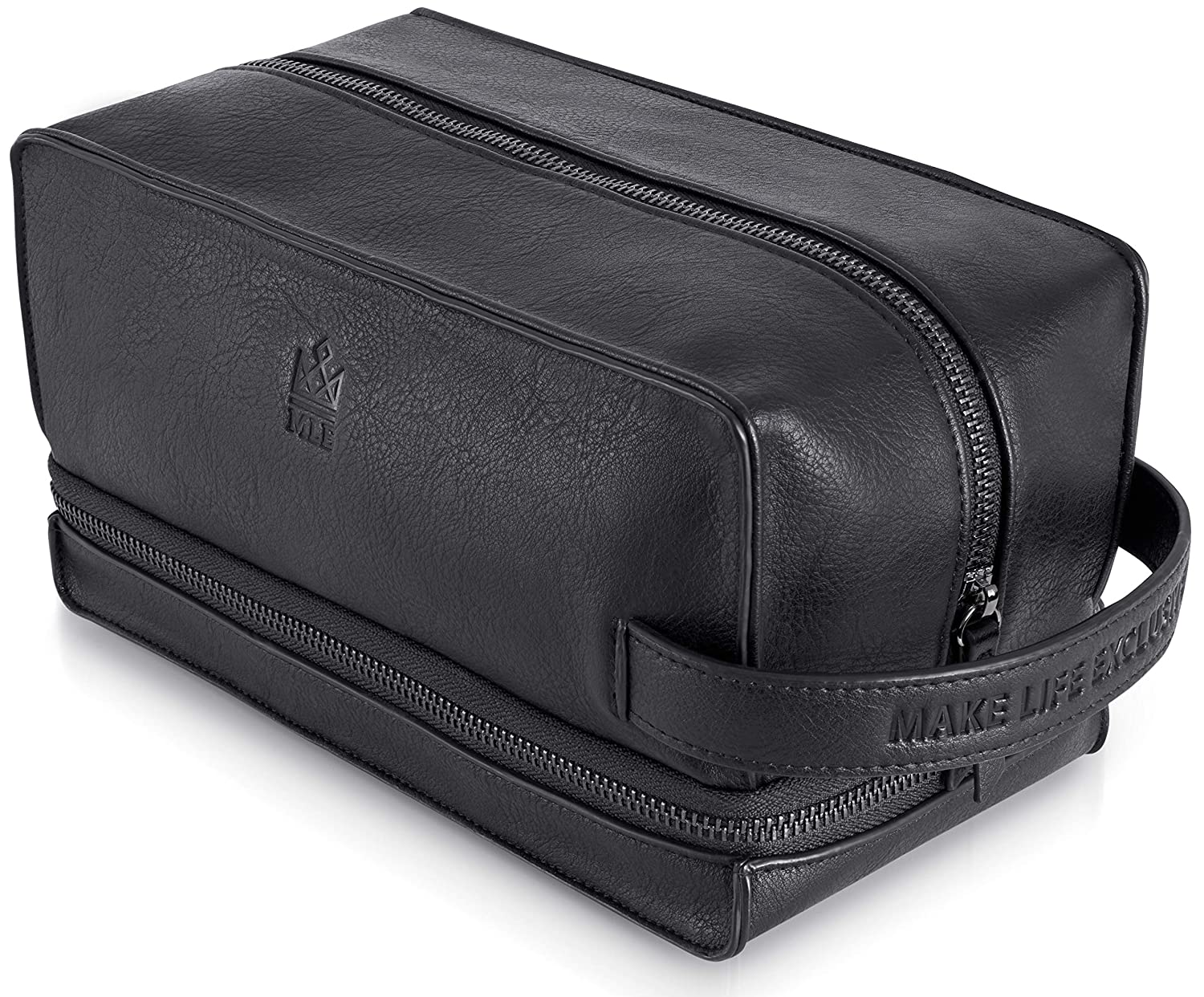 2 Compartment - Leather Toiletry Bag For Men